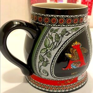 Budweiser Anheuser Busch Historical A&Eagle Series 1872 Black Red &Ceramic Stein